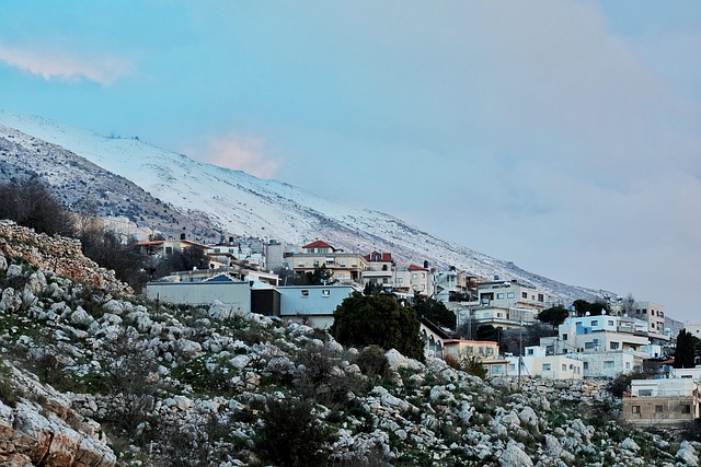 residential solar panels battery storage system on Canadian home with snow landscape
